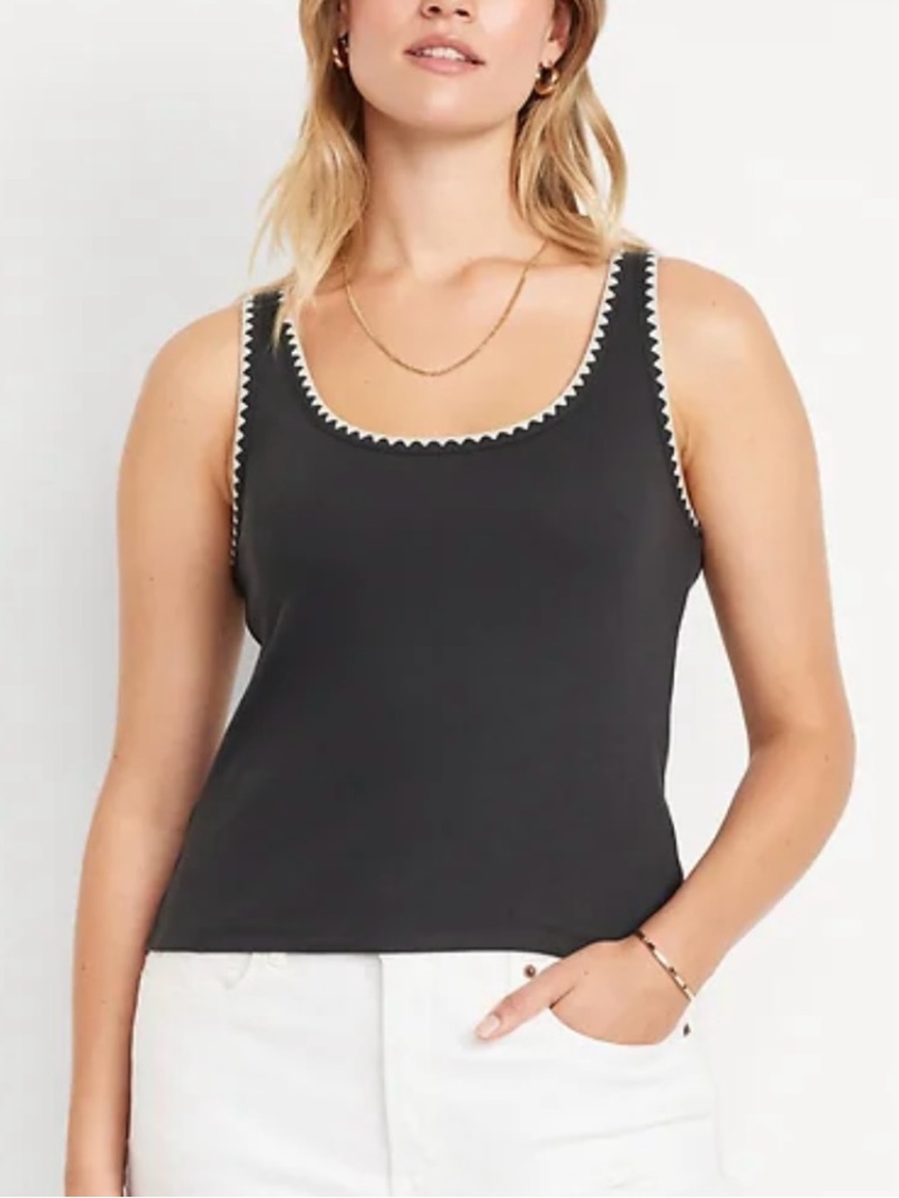 Old Navy Tank Top with Scalloped Trim